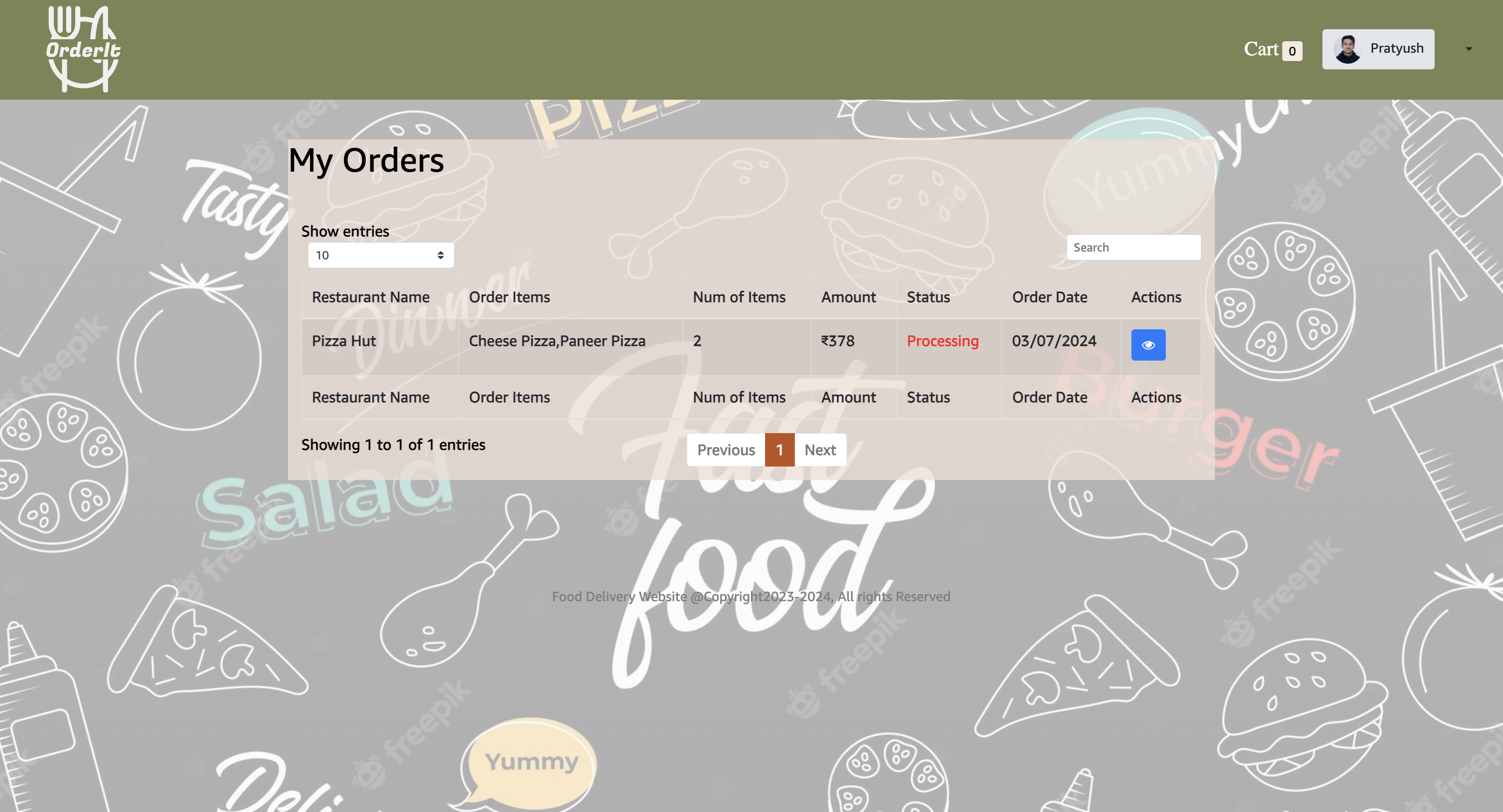 Food Ordering System